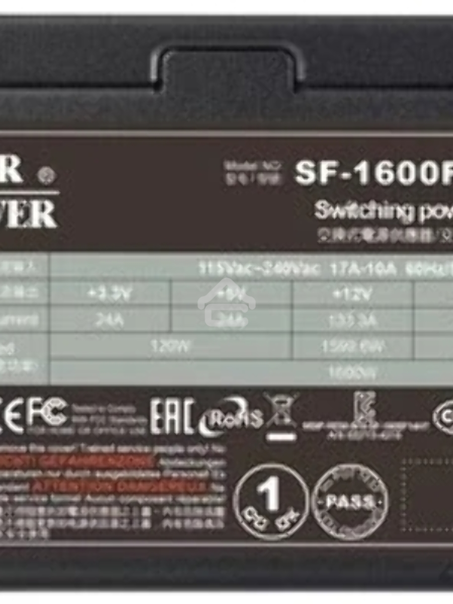 Блок питания Super Flower Leadex Titanium (SF-1600F14HT), 1600Вт, 80 PLUS Titanium, 140мм, модульный, черный