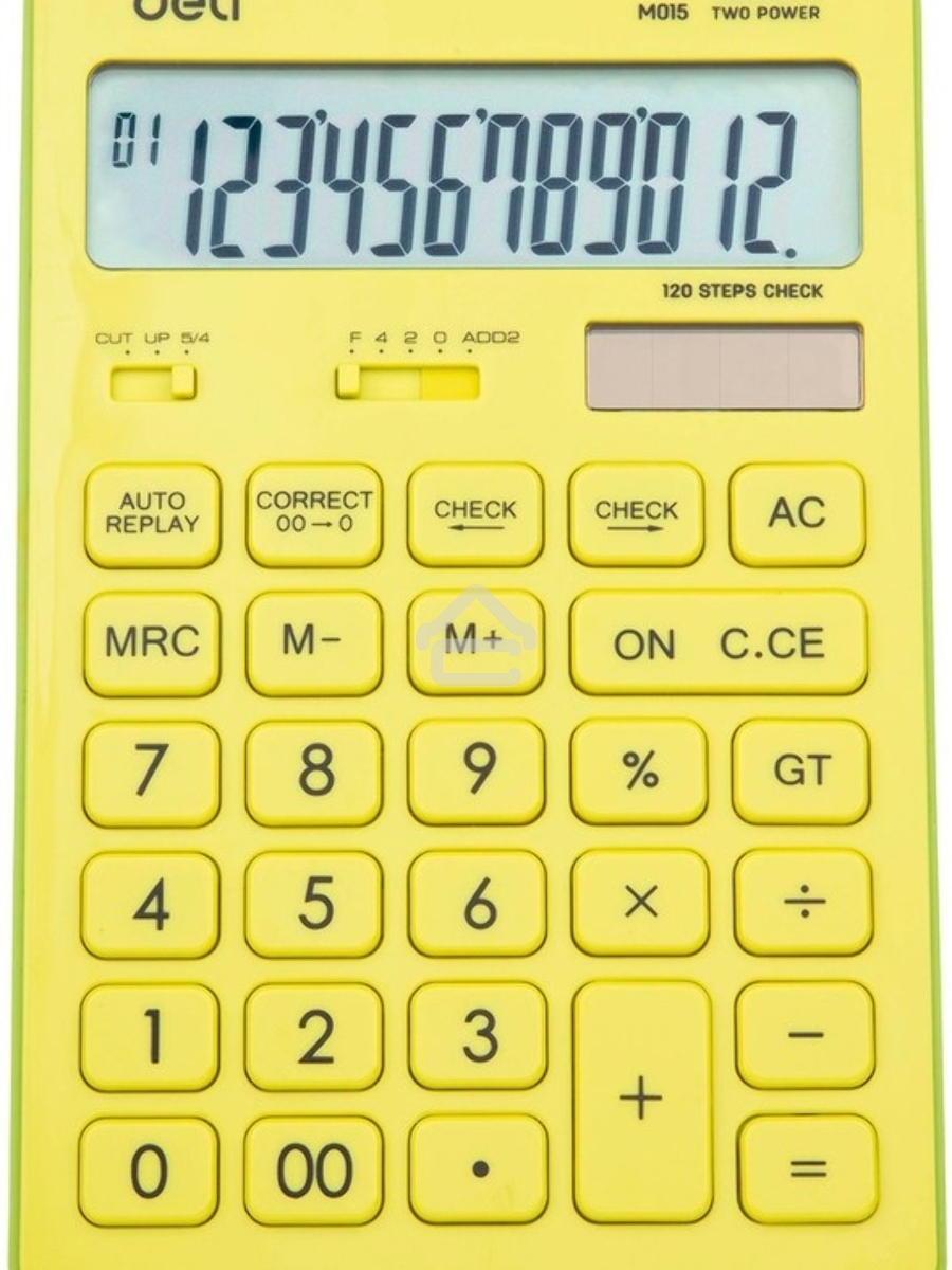 Калькулятор настольный Deli Touch EM01551 желтый 12-разр.