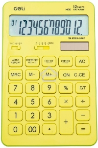 Калькулятор настольный Deli Touch EM01551 желтый 12-разр.