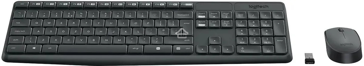 Комплект клавиатура + мышь Logitech MK235 клав:черный мышь:черный USB беспроводная