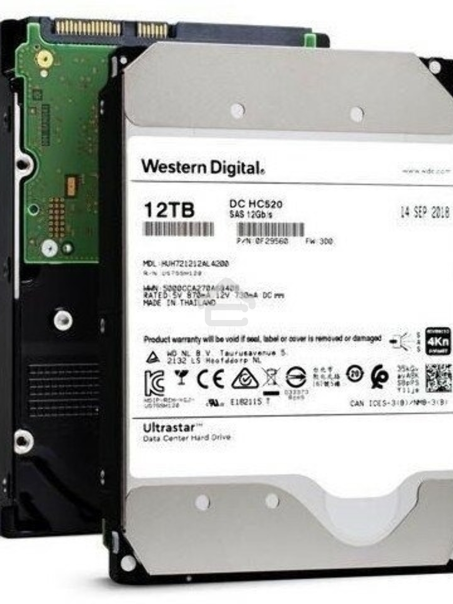 Жесткий диск Western DigitalOriginal SAS 3.0 12Tb HUH721212AL4204 Ultrastar DC HC520 4KN (7200rpm) 256Mb 3.5