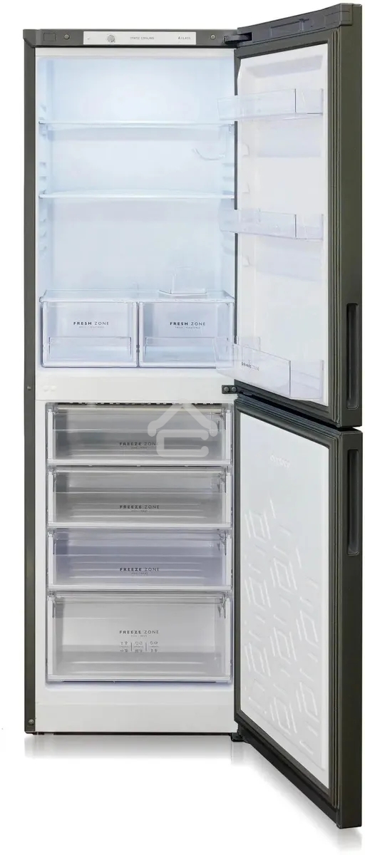 Холодильник Бирюса Б-W6031 графит матовый двухкамерный 210/135л морозилка снизу