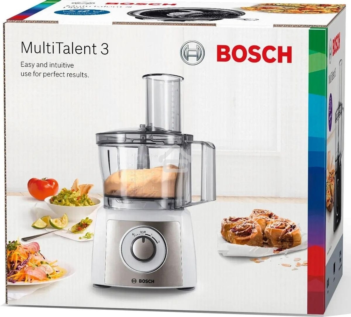 Кухонный комбайн Bosch MCM3501M 800 Вт, Скорости: 2, Блендер 1 л, Чаша 2.3 л, Цвет черны/серебристый