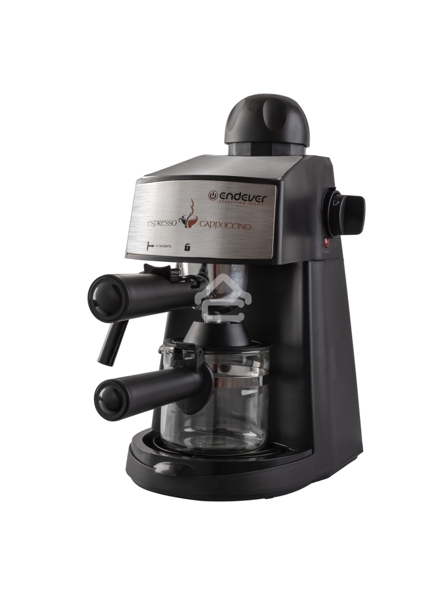 Кофеварка рожковая Endever Costa-1050 черный/стальной, исп. кофе - молотый, 0,2 л, 900 Вт, 5 бар