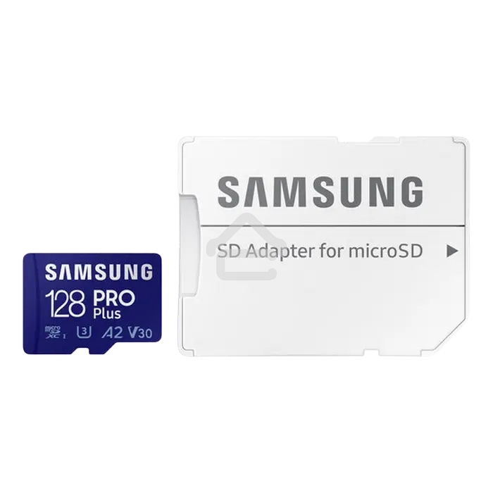 Флеш карта microSDXC 128GB Samsung PRO Plus Class 10, A2, V30, UHS-I (U3), W 130 МБ/с, R 180 МБ/с, MB-MD128SA/KR адаптер на SD