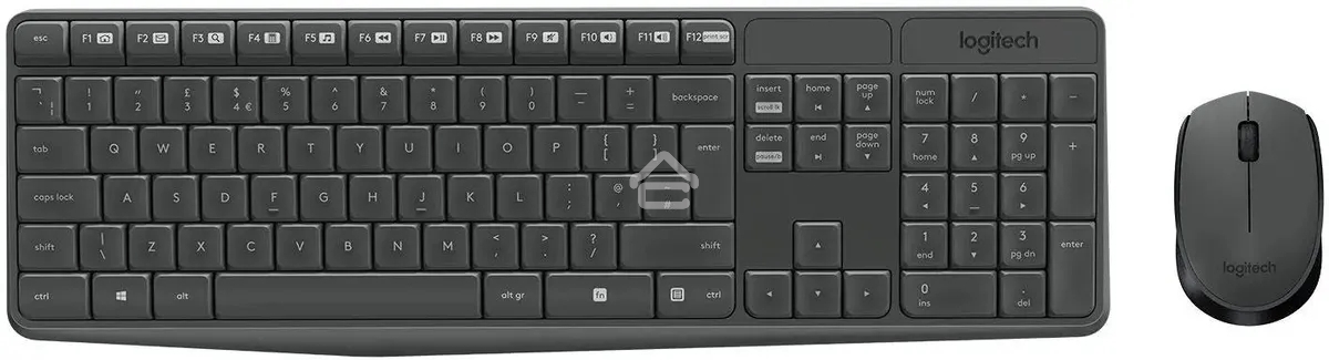Комплект клавиатура + мышь Logitech MK235 клав:черный мышь:черный USB беспроводная