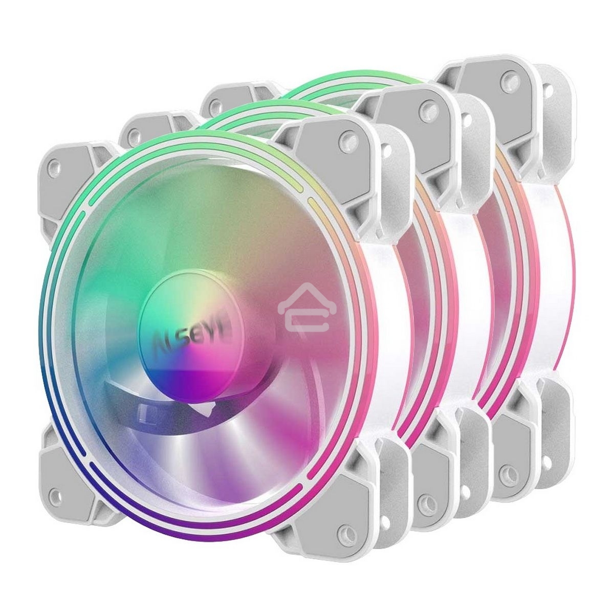 Вентилятор для корпуса Alseye Halo 4.0-W kit (3шт.) белый, 120 мм, 1300 об/мин, 24.8 дБ, 4 pin