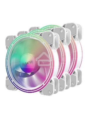 Вентилятор для корпуса Alseye Halo 4.0-W kit (3шт.) белый, 120 мм, 1300 об/мин, 24.8 дБ, 4 pin