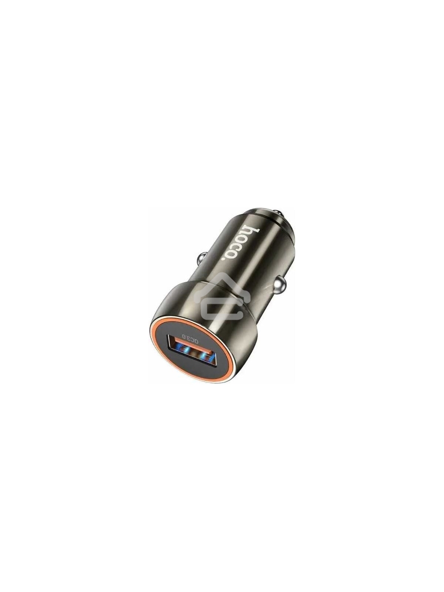 Автомобильная зарядка HOCO Z46 Blue shield, 1xUSB, 18W, серый металлик
