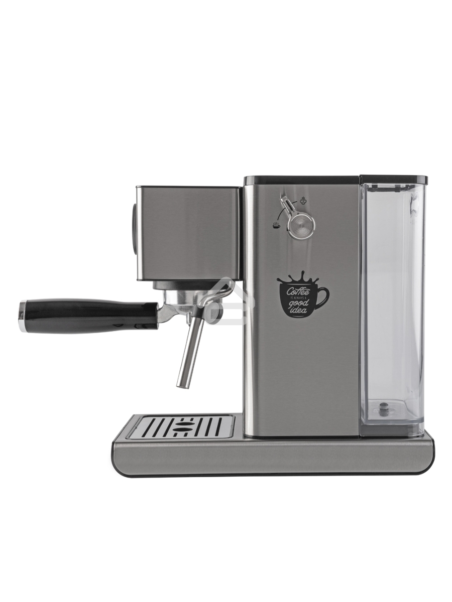 Кофеварка рожковая Endever Costa-1090 стальной, исп. кофе - молотый, 1,2 л, 1400 Вт, 15 бар