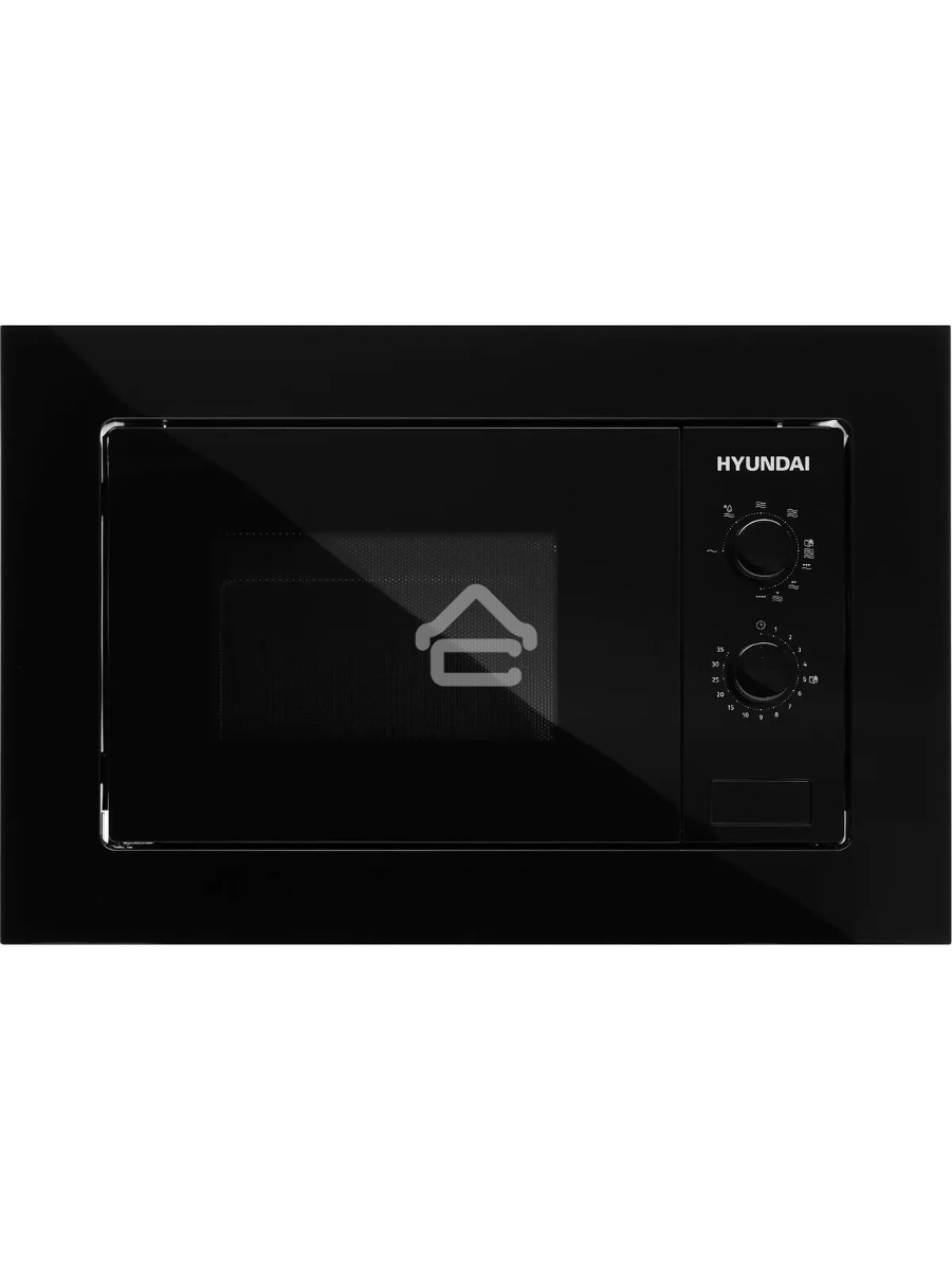 Микроволновая печь встраиваемая Hyundai HBW 2030 BG черный, 20 л, 800 Вт, переключатели - поворотный механизм