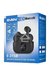 Беспроводные внутриканальные наушники с микрофоном Sven E-315B, черный (Bluetooth, TWS, ANC, ENC, APP)