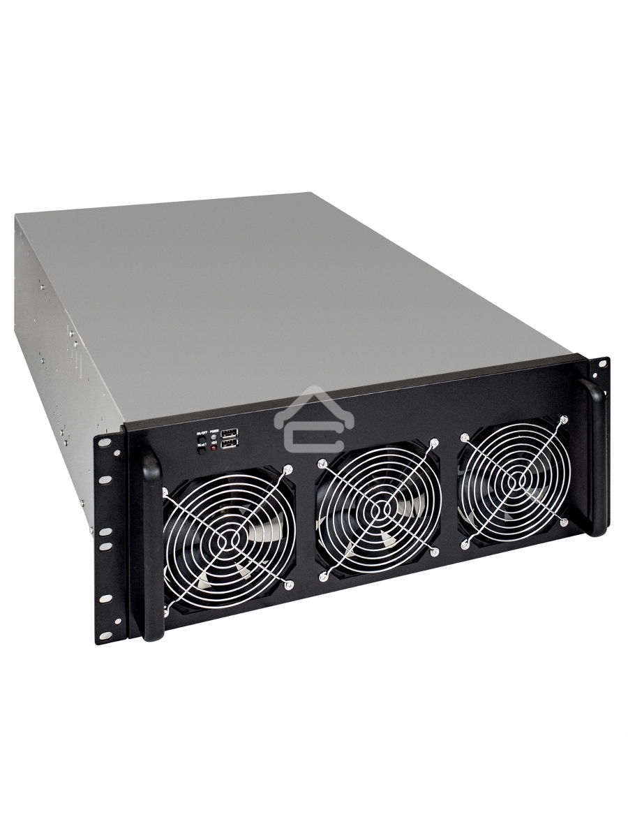 Корпус для майнинга ExeGate EX288960RUS Pro 8-650 <без БП, 2*USB, 6*fan 120мм, места под: 8 видеокарт, 1 БП>
