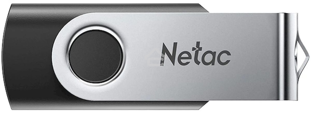 Флешка USB Netac U505 (NT03U505N-004G-20BK), 4Gb, USB 2.0, R/W 70/30, черный/серебристый
