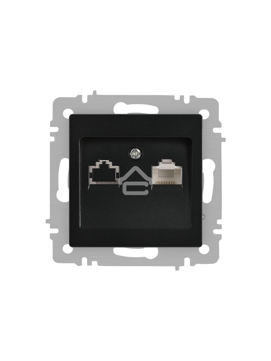 Розетка Intro Accent 6-303-05 информационная RJ45 IP20 СУ антрацит Б0063634