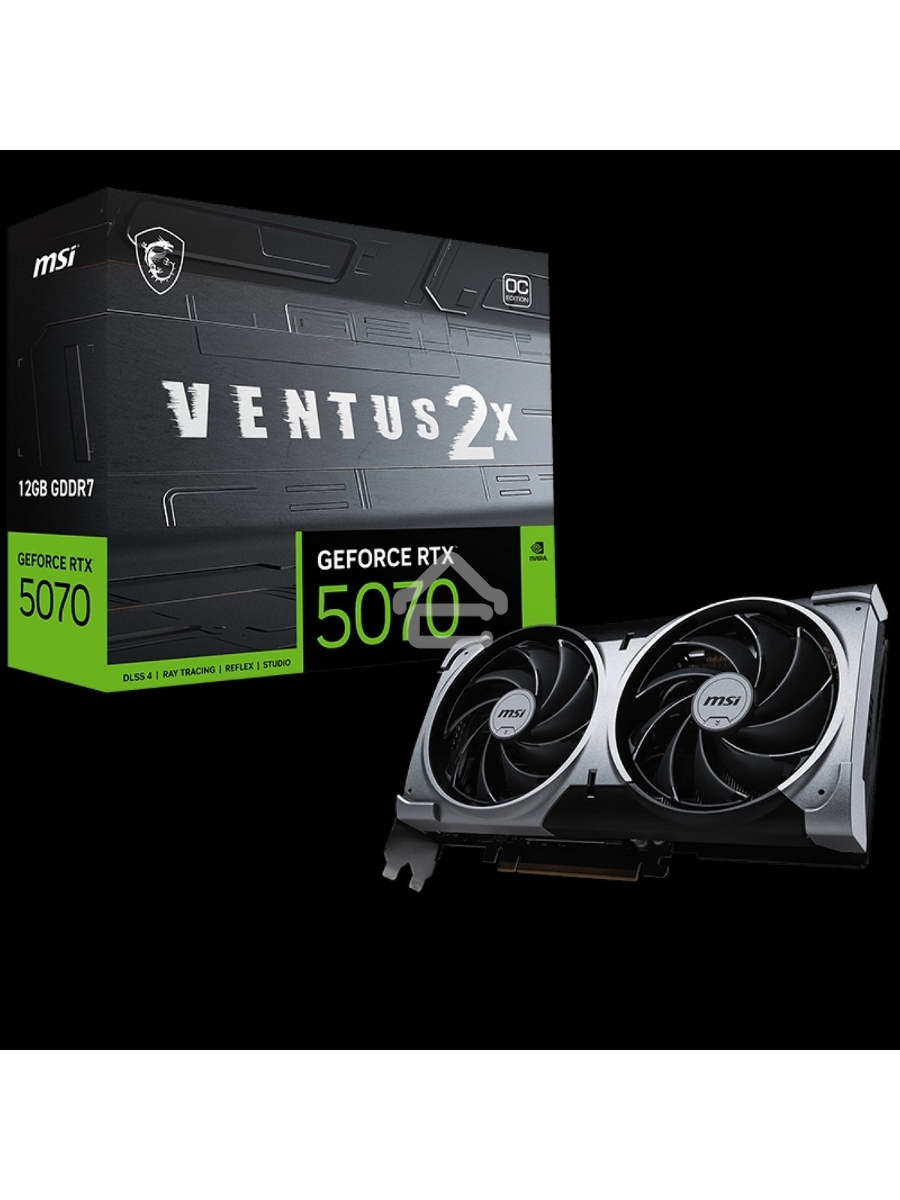 Видеокарта MSI RTX5070 12G VENTUS 2X OC RTX5070 PCI-E 5.0 GDDR7 2542/28000 HDMIx1 DPx3 HDCP Ret