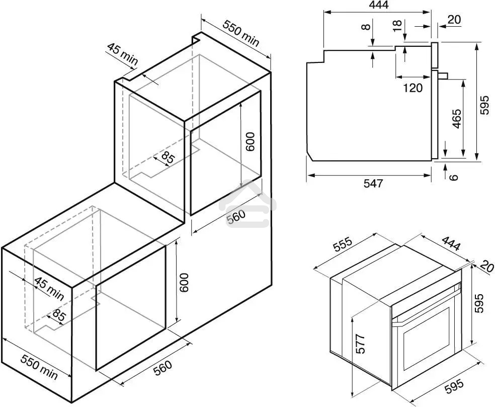 Духовой шкаф электрический Krona ELEMENT 60 BL черный
