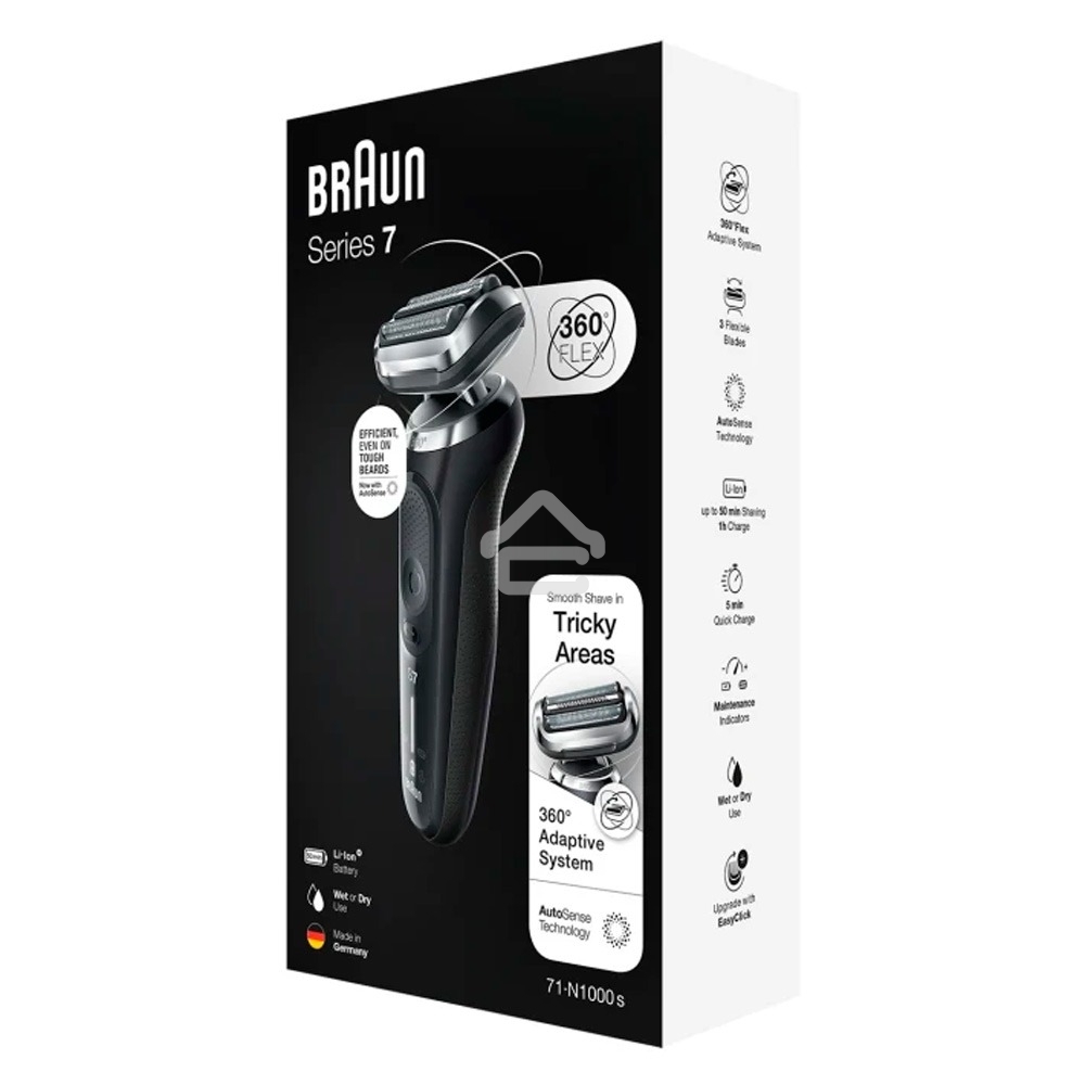 Электробритва сетчатая Braun Series 7 71-N1000S реж.эл.:3 питан.:аккум. черный