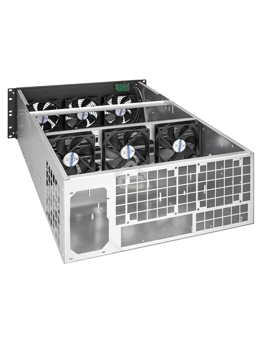 Корпус для майнинга ExeGate EX288960RUS Pro 8-650 <без БП, 2*USB, 6*fan 120мм, места под: 8 видеокарт, 1 БП>
