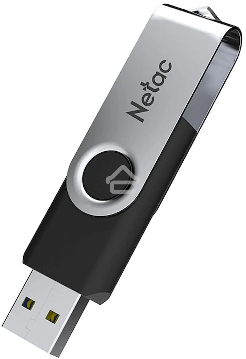 Флешка USB Netac U505 (NT03U505N-004G-20BK), 4Gb, USB 2.0, R/W 70/30, черный/серебристый