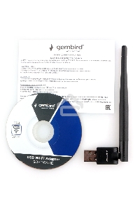 Сетевой адаптер WiFi Gembird 150 Мбит, USB, 802.11b/g/n