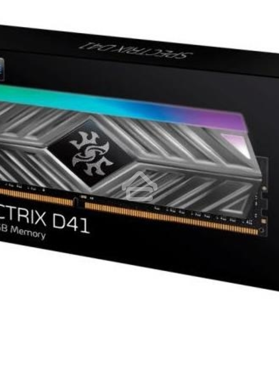 Оперативная память XPG Spectrix D41 RGB, DDR4, 16GB (1x16GB), 3600MHz, CL18, DIMM, с радиаторами, серый, RGB