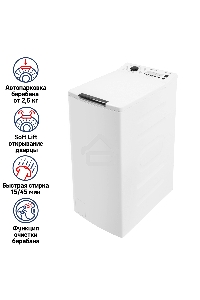 Стиральная машина Maunfeld MFWM127WH белый, загрузка вертикальная 6,5 кг, 1200 об/мин., класс: А+++