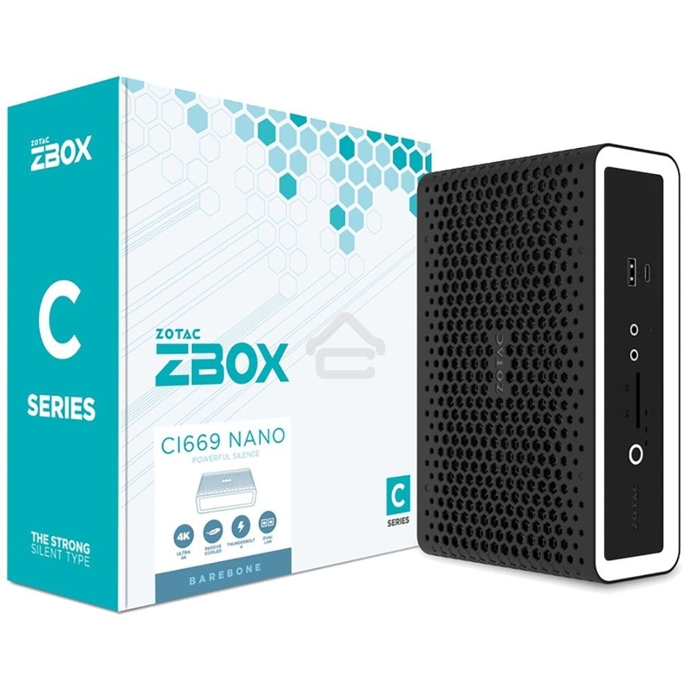 Платформа системного блока с ЦПУ Zotac ZOTAC ZBOX NANO, SFF, FANLESS, i7-1355U, 2 DDR5 SO-DIMM, M.2 SSD, 2.5