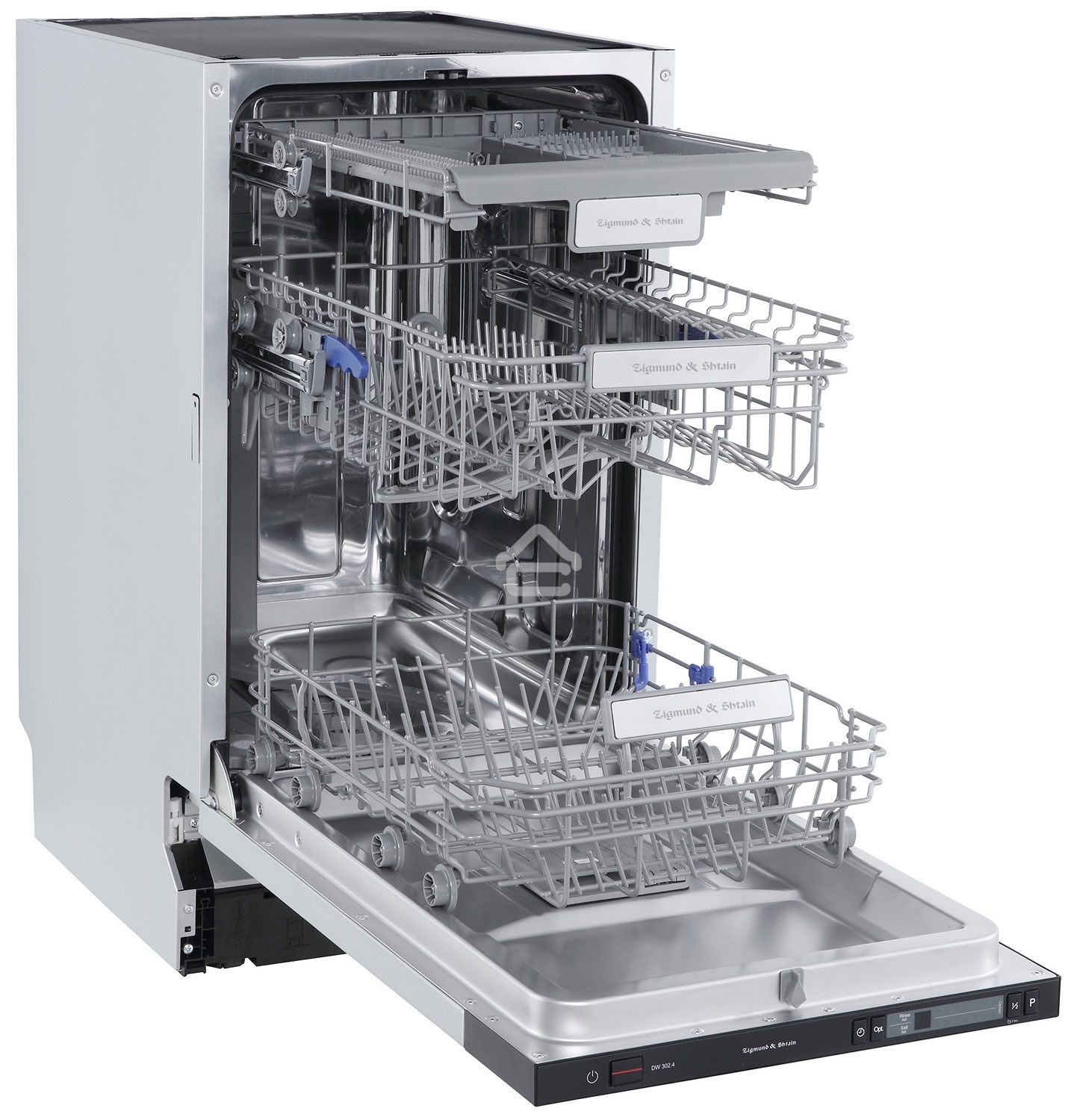 Встраиваемая посудомоечная машина Zigmund & Shtain DW 302.4, черный, 44.8 см, 10 компл., 44 дБ, класс A+++
