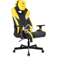 Кресло игровое Knight Thunder 5X черный/желтый эко.кожа крестов. металл