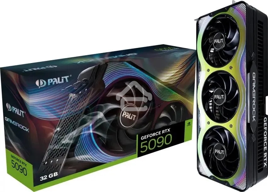 Видеокарта Palit PCI-E RTX5090 GAMEROCK NVIDIA GeForce RTX 5090 32Gb 512bit GDDR7 2295/30000 HDMIx1 DPx3 HDCP Ret