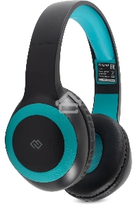 Гарнитура накладные Digma BT-15 черный/голубой беспроводные bluetooth оголовье
