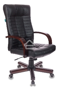 Кресло руководителя Бюрократ KB-10/WALNUT черный, искусственная кожа, крестовина металл