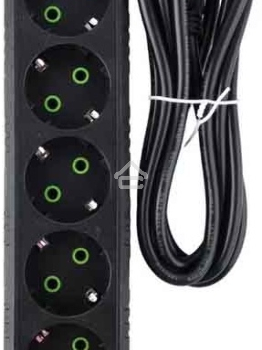 Сетевой удлинитель Amper JH-1033U-2B черный, 2 м, евро, 5 розеток, 2500 Вт, 3 USB