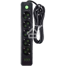 Сетевой удлинитель Amper JH-1033U-2B черный, 2 м, евро, 5 розеток, 2500 Вт, 3 USB Сетевой удлинитель Amper JH-1033U-2B черный, 2 м, евро, 5 розеток, 2500 Вт, 3 USB