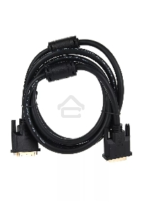 Кабель DVI 1.8м VCOM DVI-DVI Dual Link 25M-25M, 2 фильтра, VDV6300-1.8M