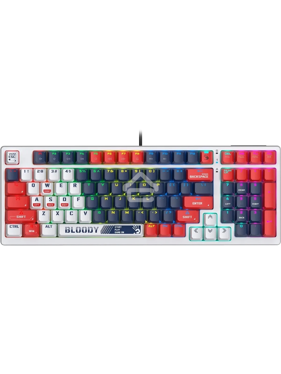 Клавиатура A4Tech Bloody S98 Sports Navy BLMS Plus проводная USB синий/белый