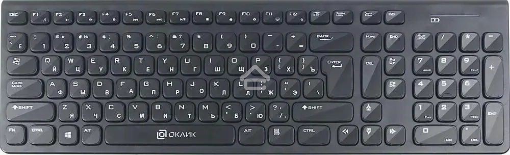 Комплект (клавиатура+мышь) OKLICK 220M, USB, беспроводной, черный