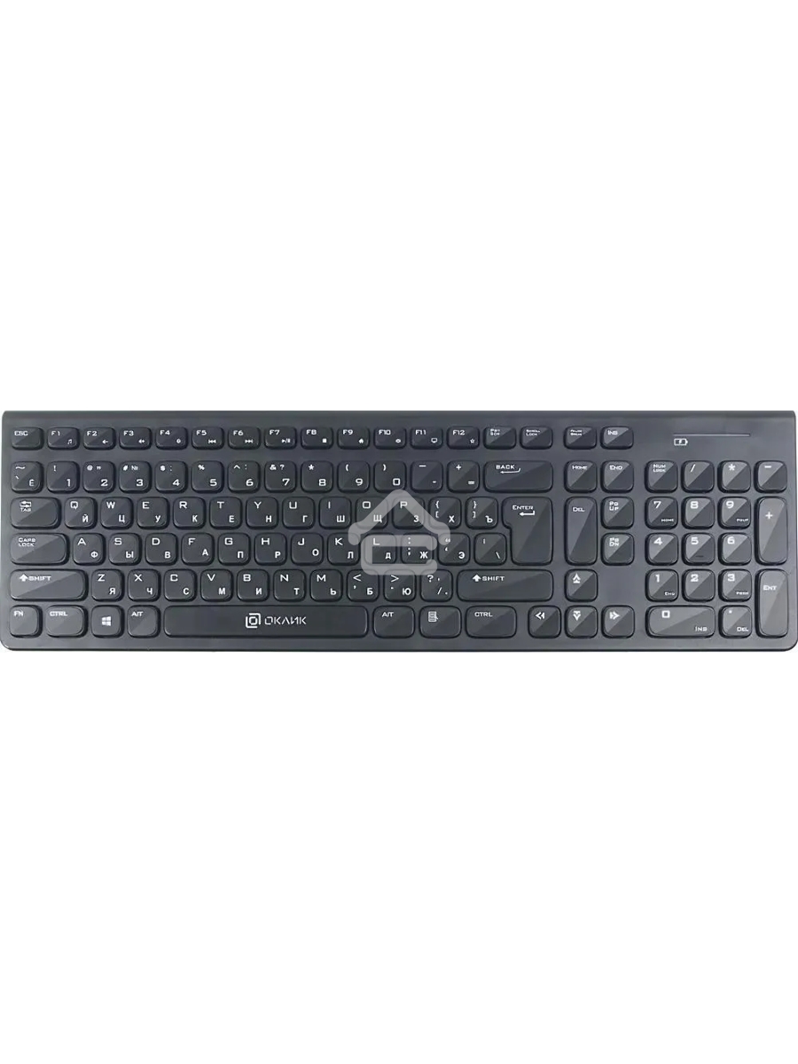 Комплект (клавиатура+мышь) OKLICK 220M, USB, беспроводной, черный