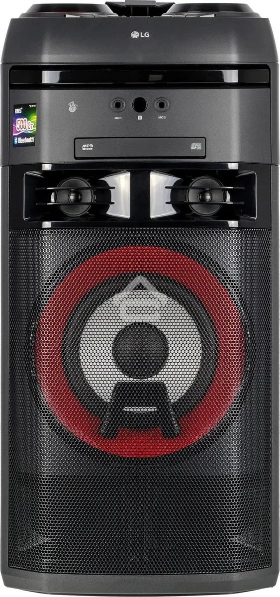 Мини-система LG OK65 X-BOOM -переноснаяс поддержкой караоке! Мощность 500Вт RMS, Bluetooth v.4.0/ / x2 USB / Аудио вход (3.5мм), х2 микр