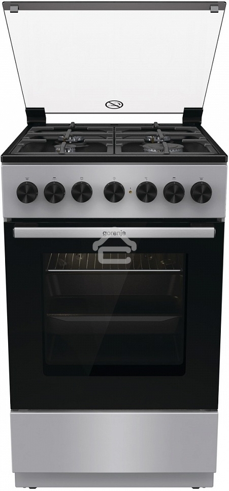 Плита комбинированная Gorenje GK5B44SF серебристый, конфорок 4 газовых, духовка 70 л, 50 см x 85 см x 59.4 см