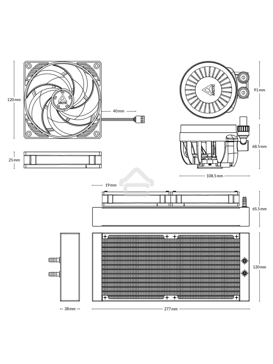 Жидкостная система охлаждения Arctic Liquid Freezer III 240 черный, 120 мм, алюминий, 2800 об/мин, 25 дБ, 4 pin, 250 Вт