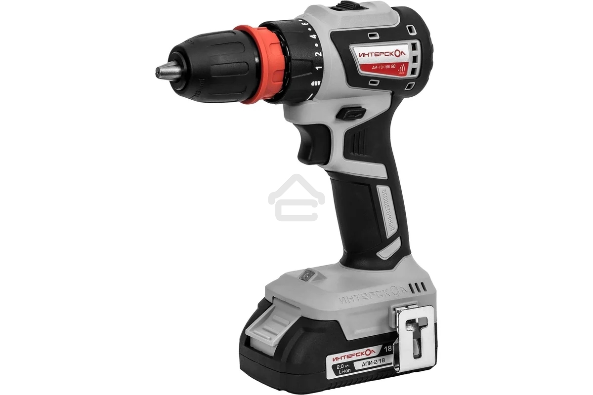 Дрель-шуруповерт аккумуляторная бесщеточная ИНТЕРСКОЛ КОМБИ ДА-13/18В 50 (2 АКБ 2 А·ч и ЗУ, кейс)