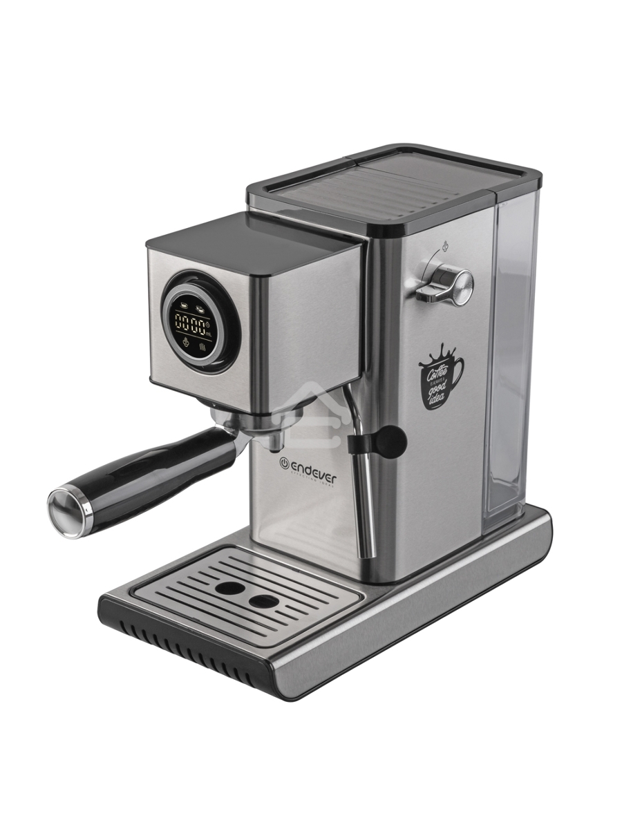 Кофеварка рожковая Endever Costa-1090 стальной, исп. кофе - молотый, 1,2 л, 1400 Вт, 15 бар