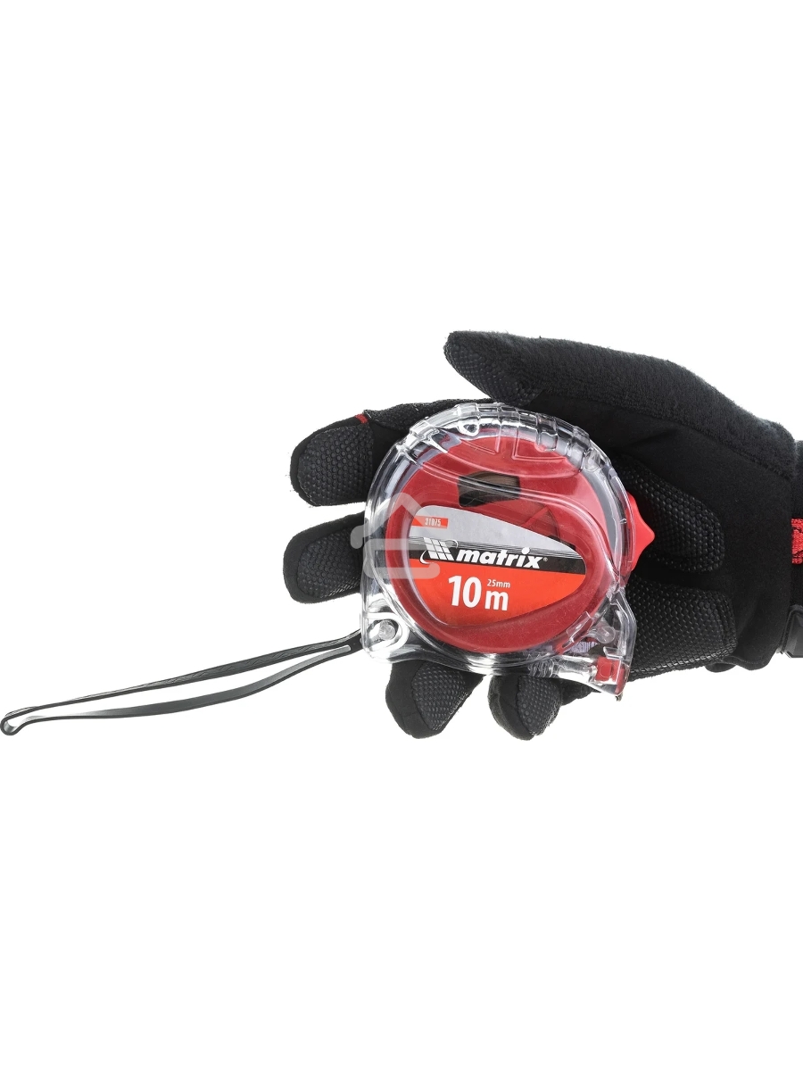 Рулетка MATRIX 31075 crystal 10м х 25мм корпус из поликарбоната