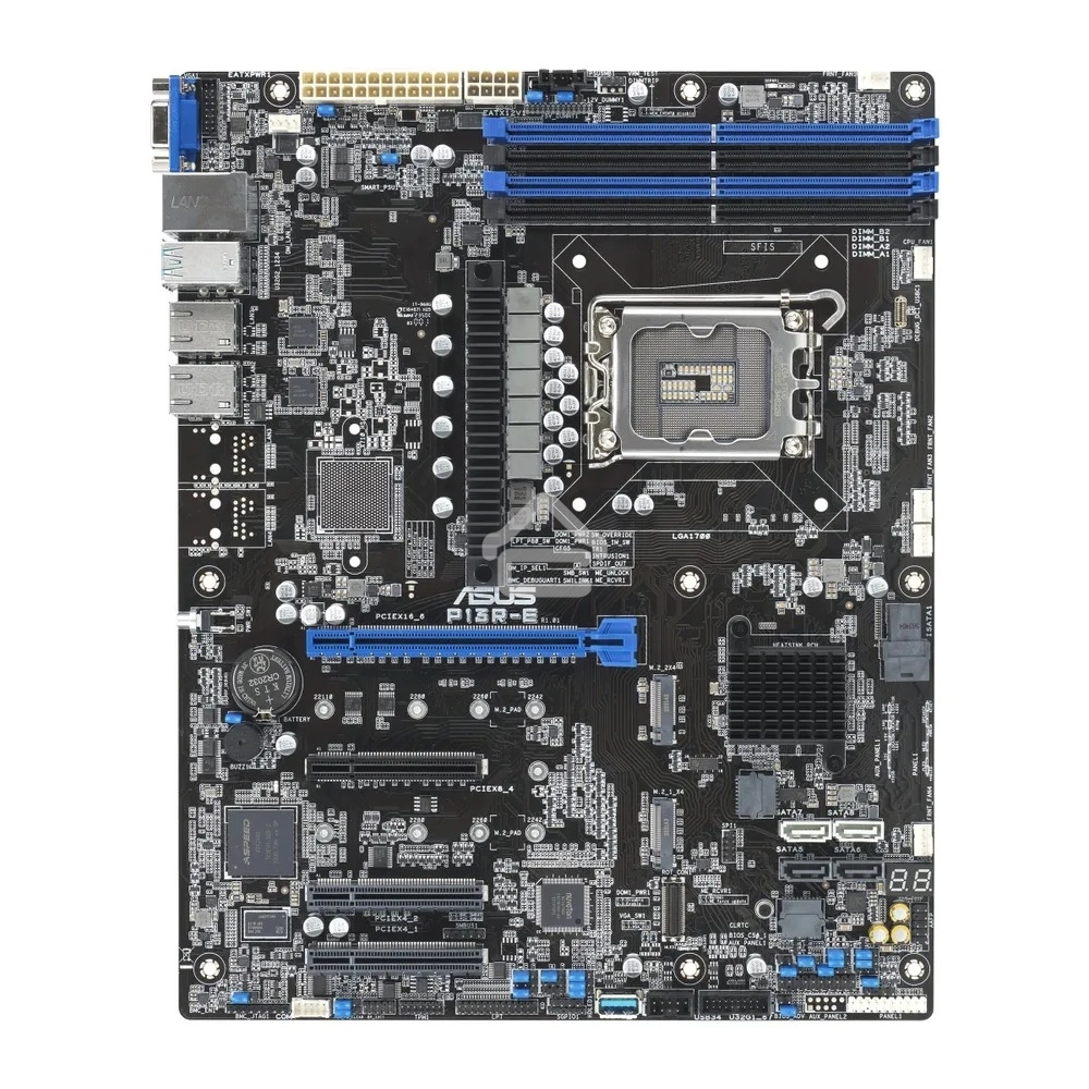 Серверная материнская плата ASUS P13R-E, LGA 1700, Intel C266, 4xDDR5 ECC, 8xSATA, 2xM.2, 1xPCI-E 5.0 x16, 3xPCI-E x8, 2x1Gb LAN, 4xUSB-A 3.2 Gen 2, 2xUSB-A 2.0, 1xVGA, SSI-EEB