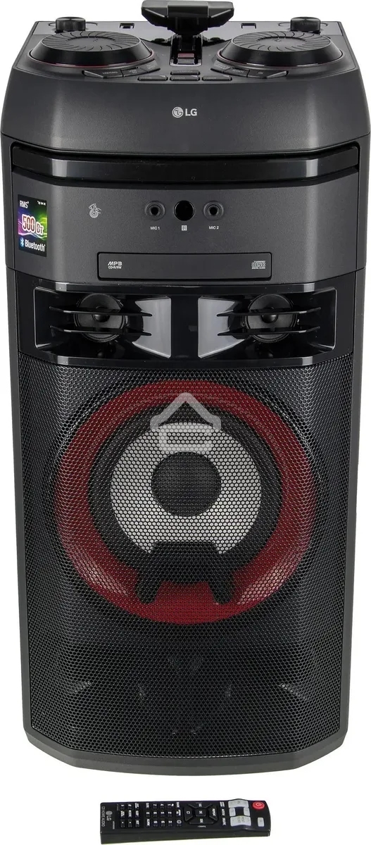Мини-система LG OK65 X-BOOM -переноснаяс поддержкой караоке! Мощность 500Вт RMS, Bluetooth v.4.0/ / x2 USB / Аудио вход (3.5мм), х2 микр