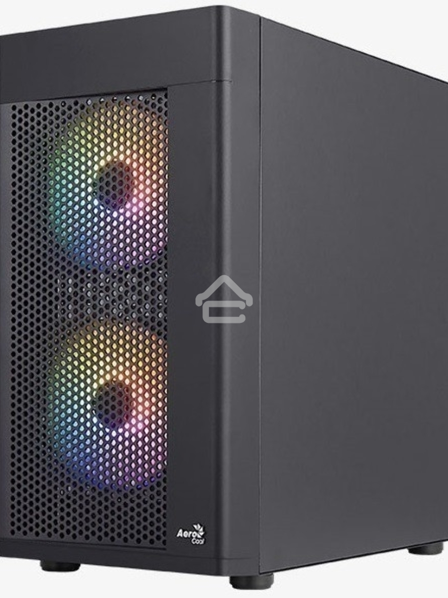 Корпус MiniTower Aerocool / Formula HEXFORM-G-BK-v2 (mATX, стекло, сетка, USB3.0x1, USB2.0x2, 3x120mm FRGB fans) (4711099471799)