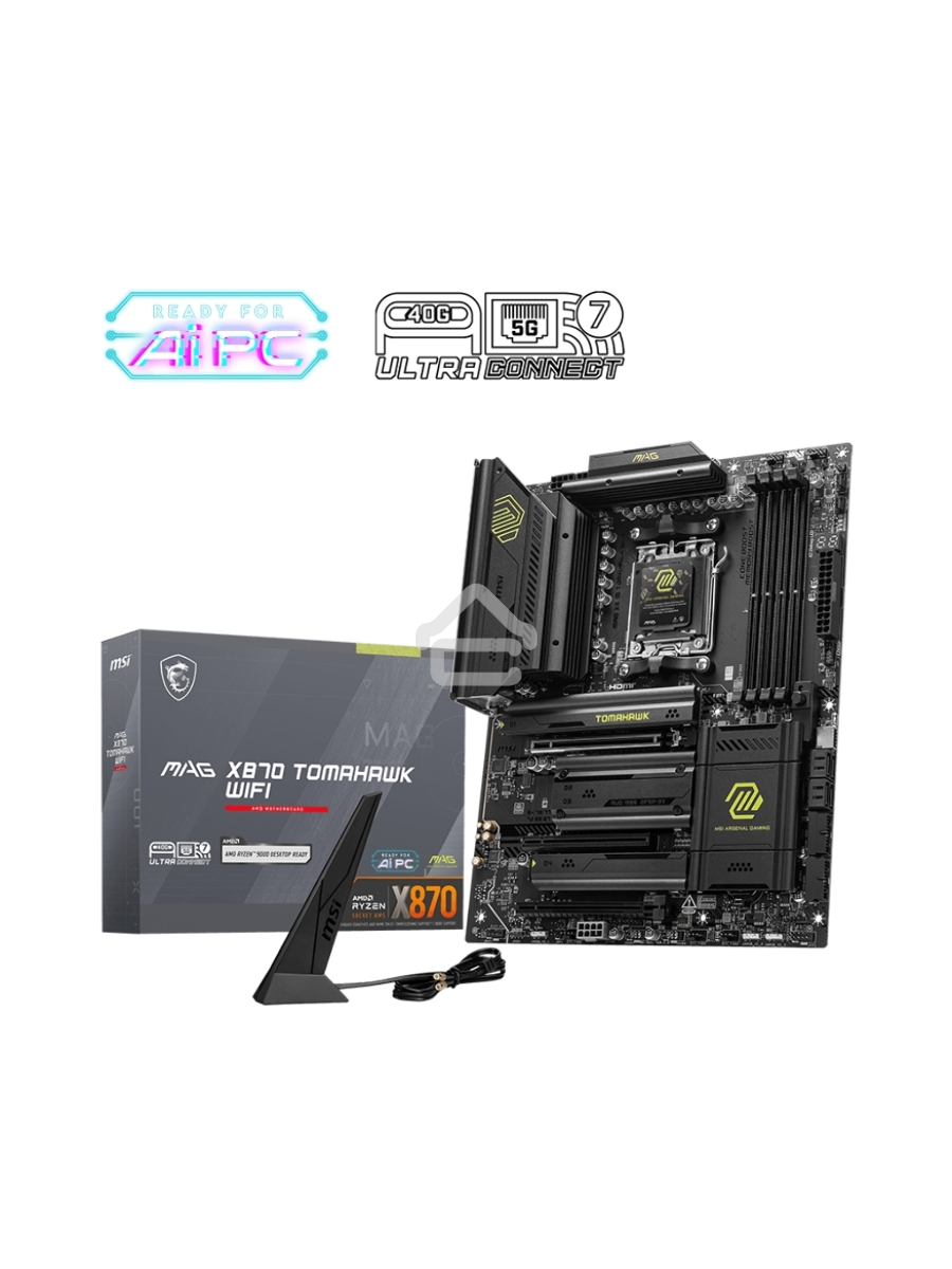 Материнская плата MSI MAG X870 TOMAHAWK WIFI, AM5, AMD X870, 4xDDR5, 4xSATA, 4xM.2, 1xPCI-E 3.0 x1, 1xPCI-E 4.0 x4, 1xPCI-E 5.0 x16, 1xHDMI, 2xUSB Type-C, 1x2.5Gb LAN, 2xUSB-A 3.2 Gen 1, 2xUSB-A 3.2 Gen 2, 2x3.5 мм, 7.1, Standard-ATX