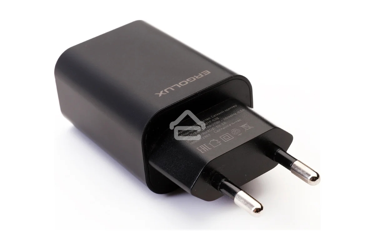 Сетевое зарядное устройство Ergolux ELX-РA01P-C02 ПРОМО 1USB 100-220В 5в/2А пакет черный